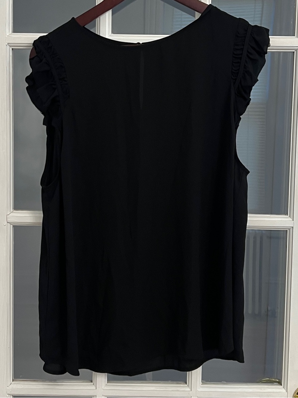ANN TAYLOR Women’s Black Flutter Sleeve Top Size XL